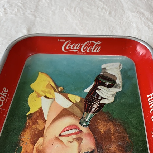 Coca-Cola redhead girl metal Tray - Picture 5 of 12